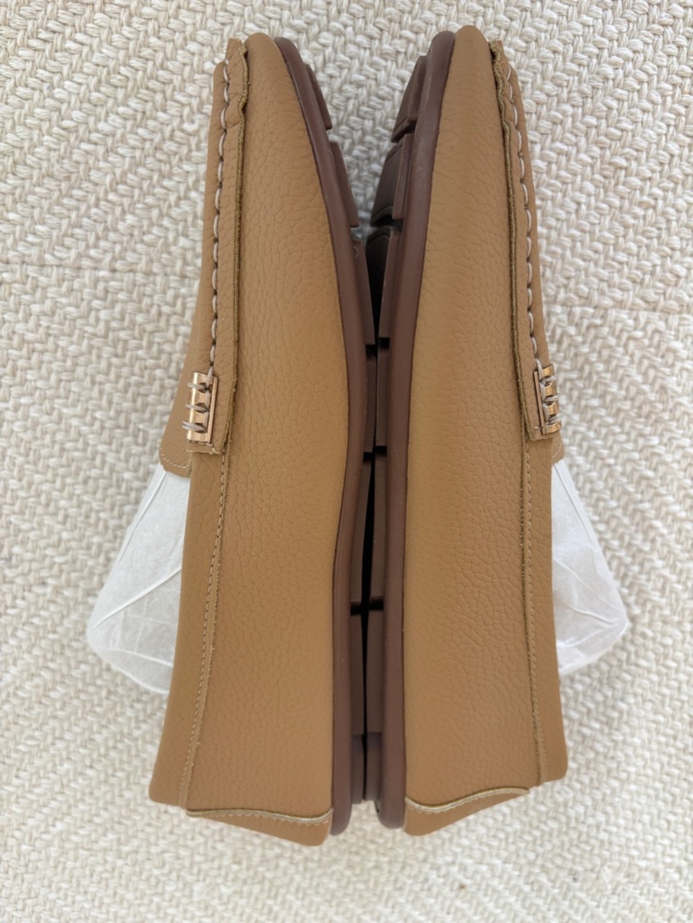 ClassicNeutral Tone Faux Leather Loafers 42 Tan - Picture 7 of 7